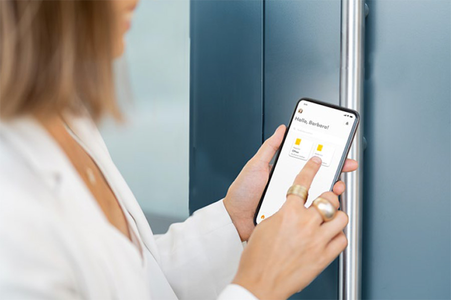 poignee ekey porte metzger connectee intelligent distance smartphone