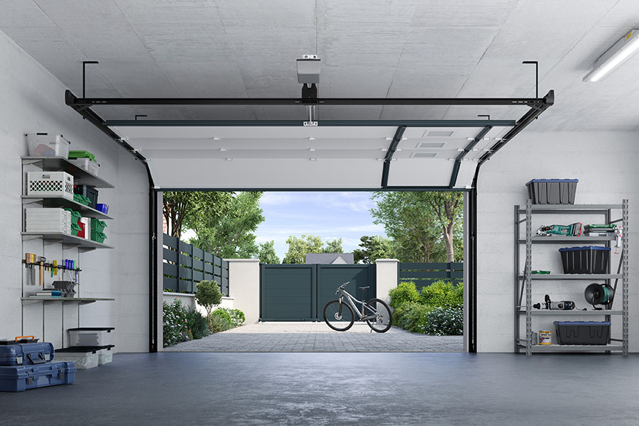 porte de garage sectionnelle plafond motorisee sommer pro metzger